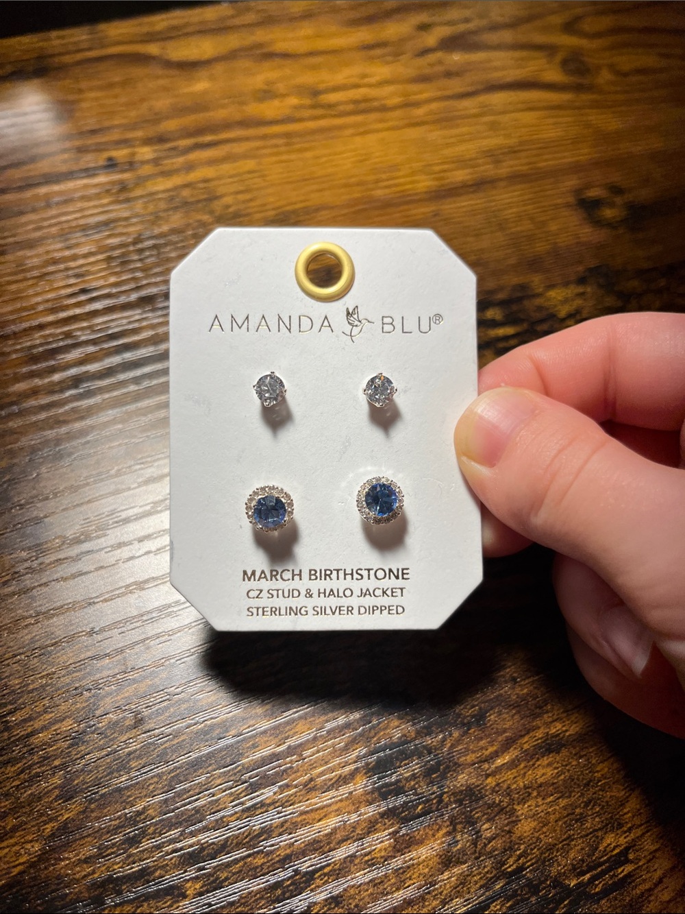 March Birthstone CZ Earrings